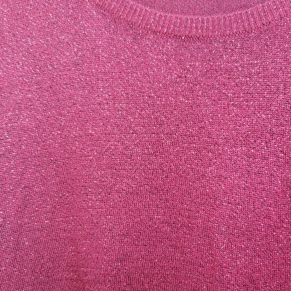 Peck & Peck Dark Red Top Blouse Large Glitzy - Picture 2 of 8